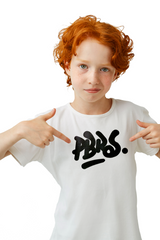 TEE-SHIRT BLANC PBROS NOIR ENFANT